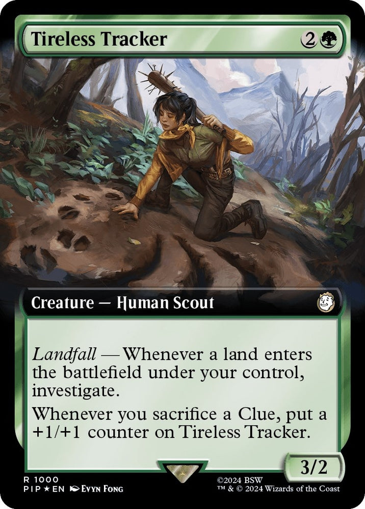 Image for Tireless Tracker (Extended Art) (Surge Foil) (1000) [Universes Beyond: Fallout]