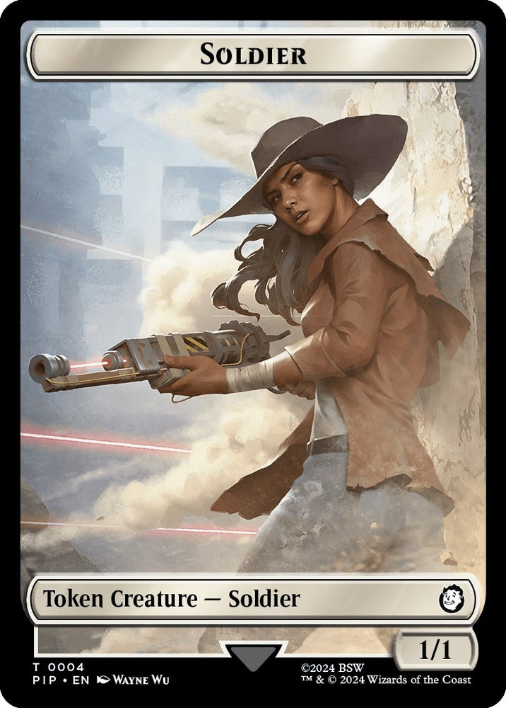 Image for Soldier (0004) // Human Soldier Double-Sided Token (4 // 3) [Universes Beyond: Fallout]