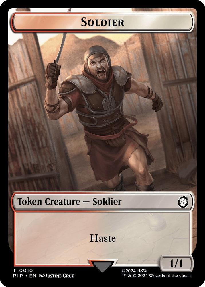 Image for Soldier (0010) // Food (0012) Double-Sided Token (10 // 12) [Universes Beyond: Fallout]
