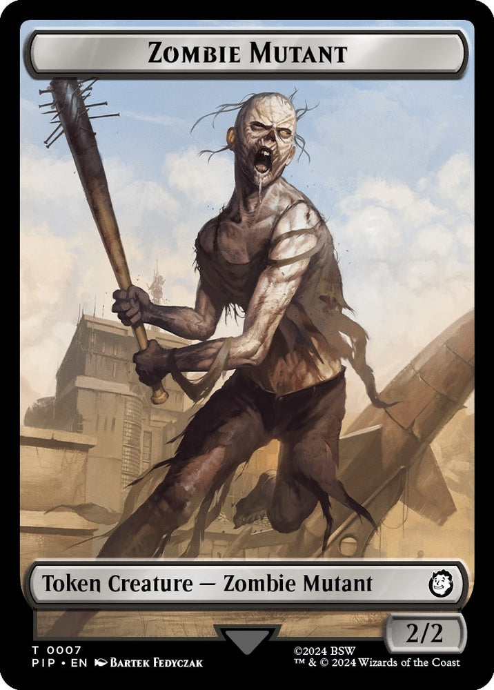 Image for Zombie Mutant // Clue Double-Sided Token (7 // 11) [Universes Beyond: Fallout]