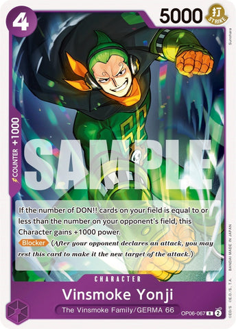 Image for Vinsmoke Yonji (067) (OP06-067) - One Piece Card Game