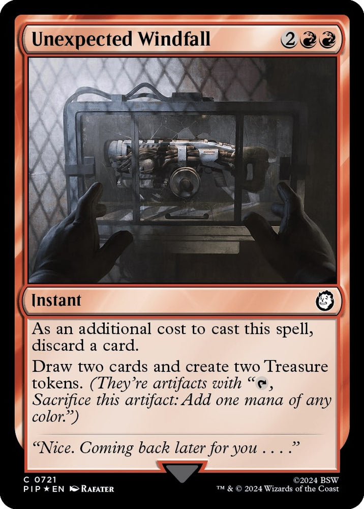 Image for Unexpected Windfall (Surge Foil) (721) [Universes Beyond: Fallout]
