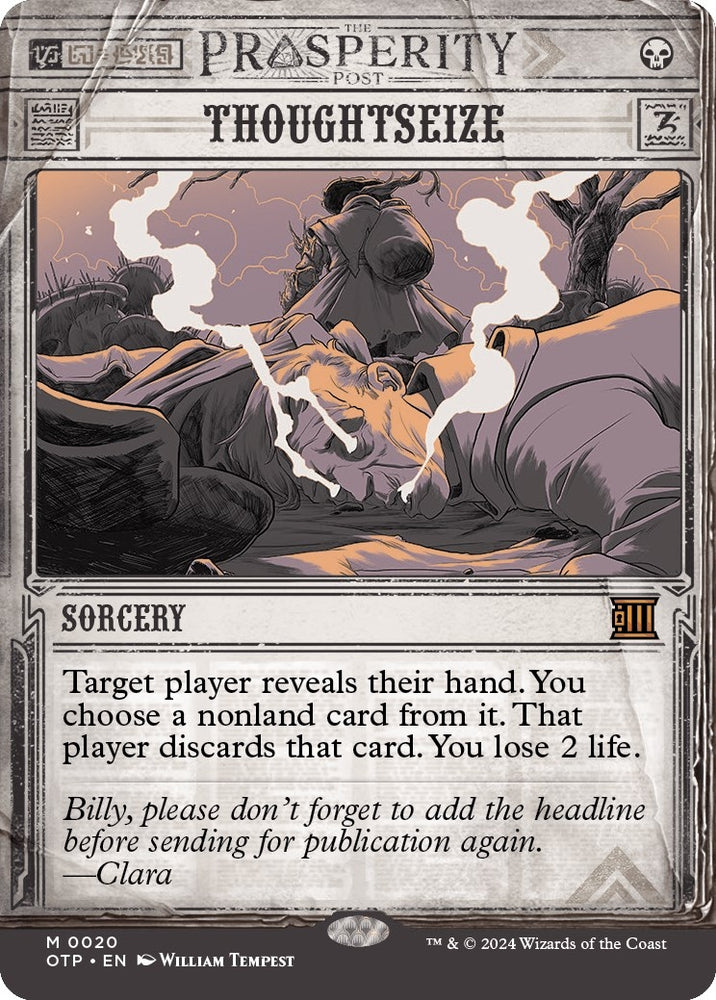 Image for Thoughtseize (20) [Outlaws of Thunder Junction: Breaking News]