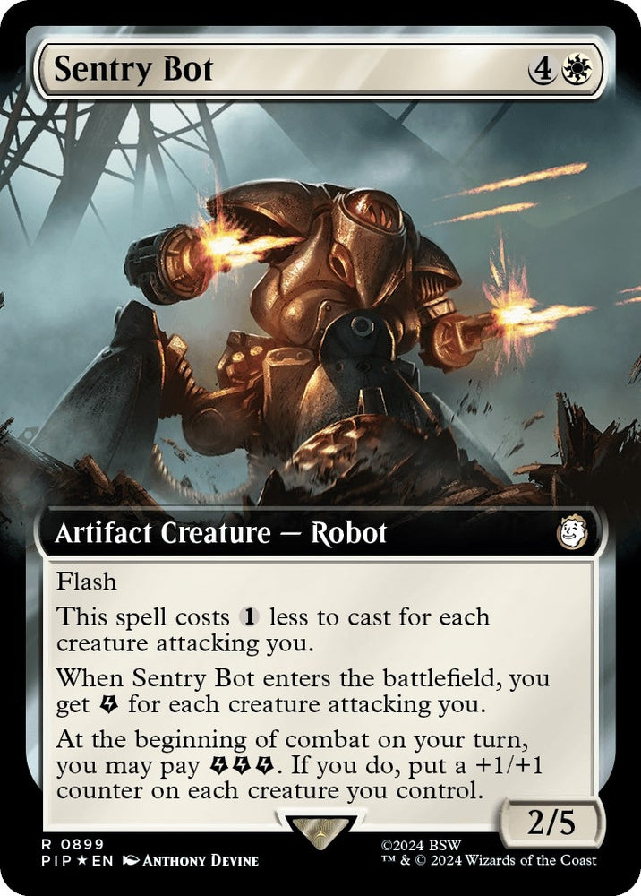 Image for Sentry Bot (Extended Art) (Surge Foil) (899) [Universes Beyond: Fallout]