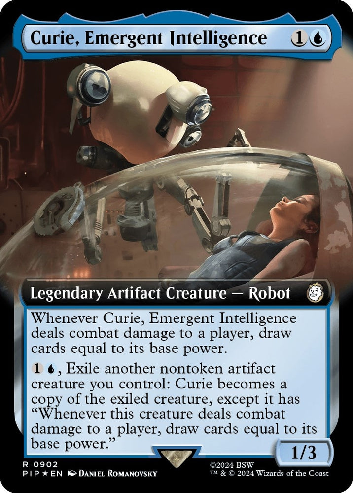 Image for Curie, Emergent Intelligence (Extended Art) (Surge Foil) (902) [Universes Beyond: Fallout]