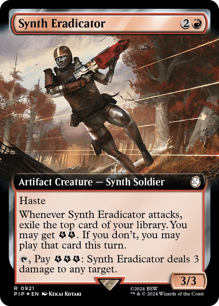 Image for Synth Eradicator (Extended Art) (Surge Foil) (921) [Universes Beyond: Fallout]