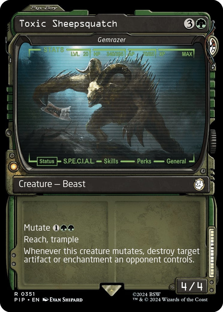 Image for Toxic Sheepsquatch - Gemrazer (Showcase) (351) [Universes Beyond: Fallout]