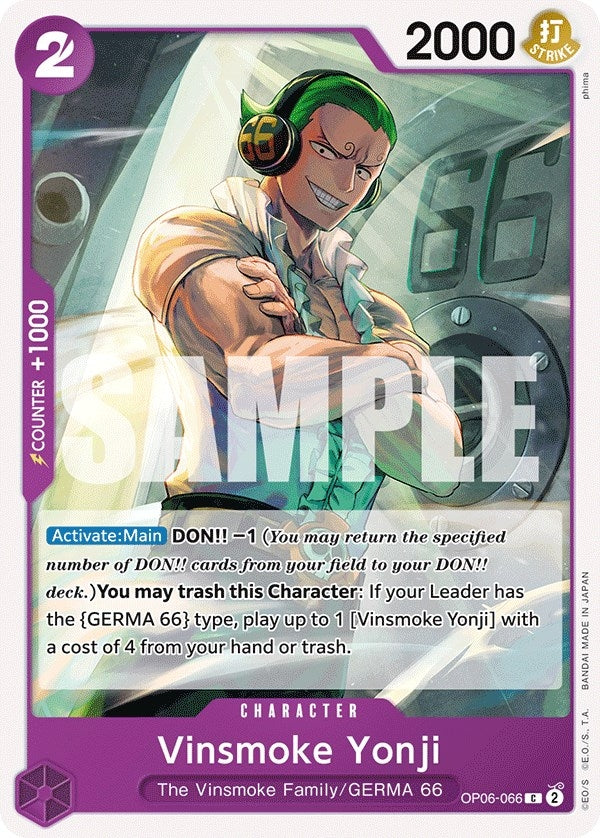 Image for Vinsmoke Yonji (066) (OP06-066) (OP06) - One Piece Card Game