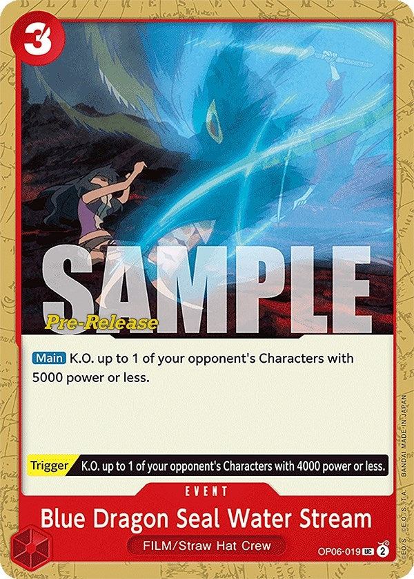 Image for Blue Dragon Seal Water Stream (OP06-019) - One Piece Card Game
