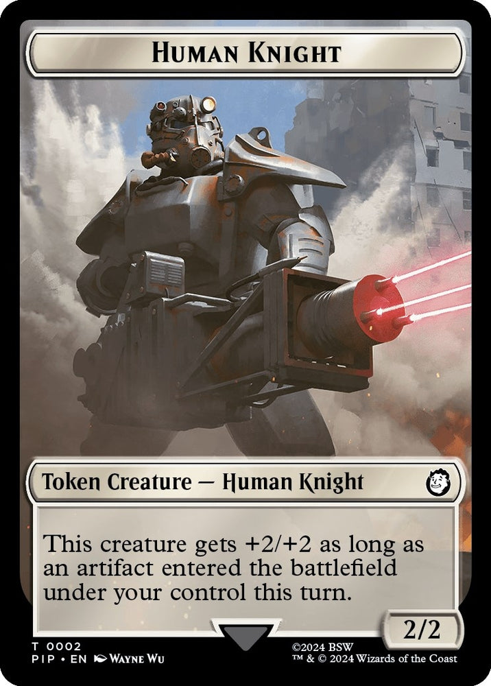 Image for Human Knight // Food (0014) Double-Sided Token (2 // 14) [Universes Beyond: Fallout]