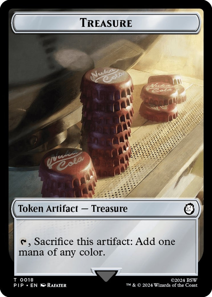 Image for Treasure (0018) // Warrior Double-Sided Token (18 // 5) [Universes Beyond: Fallout]