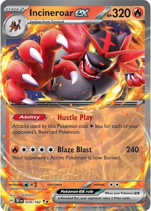 Image for Incineroar ex - 034/162 (034/162) (TEF)