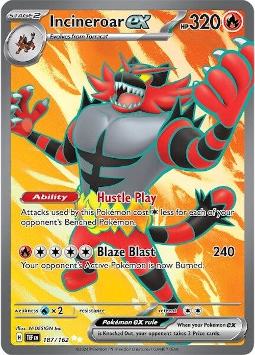 Image for Incineroar ex - 187/162 (187/162) (TEF)