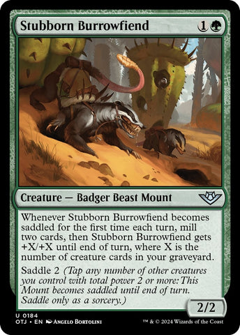 Image for Stubborn Burrowfiend (184) [Outlaws of Thunder Junction]