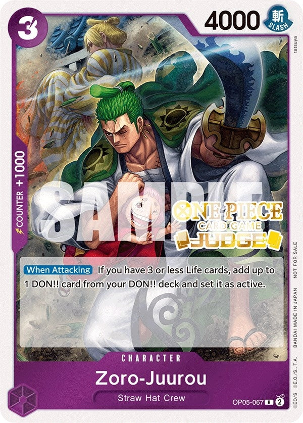 Image for Zoro-Juurou (Judge Pack Vol. 3) (OP05-067) - One Piece Card Game