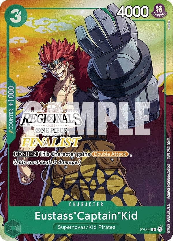Eustass"Captain"Kid (Offline Regional 2024 Vol. 2) [Finalist] (P-003) (One Piece Promotion Cards)