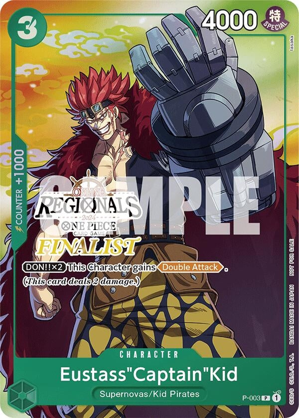 Eustass"Captain"Kid (Online Regional 2024 Vol. 2) [Finalist] (P-003) (One Piece Promotion Cards)