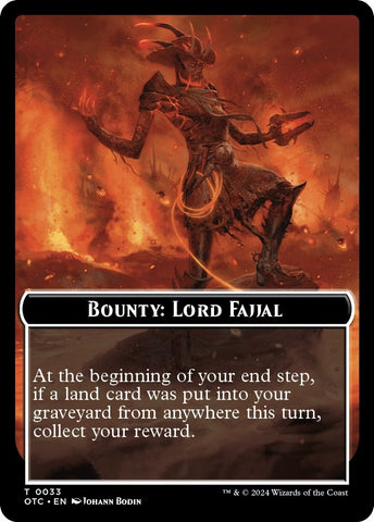 Image for Bounty: Lord Fajjal // Bounty Rules Double-Sided Token (33) [Commander: Outlaws of Thunder Junction]