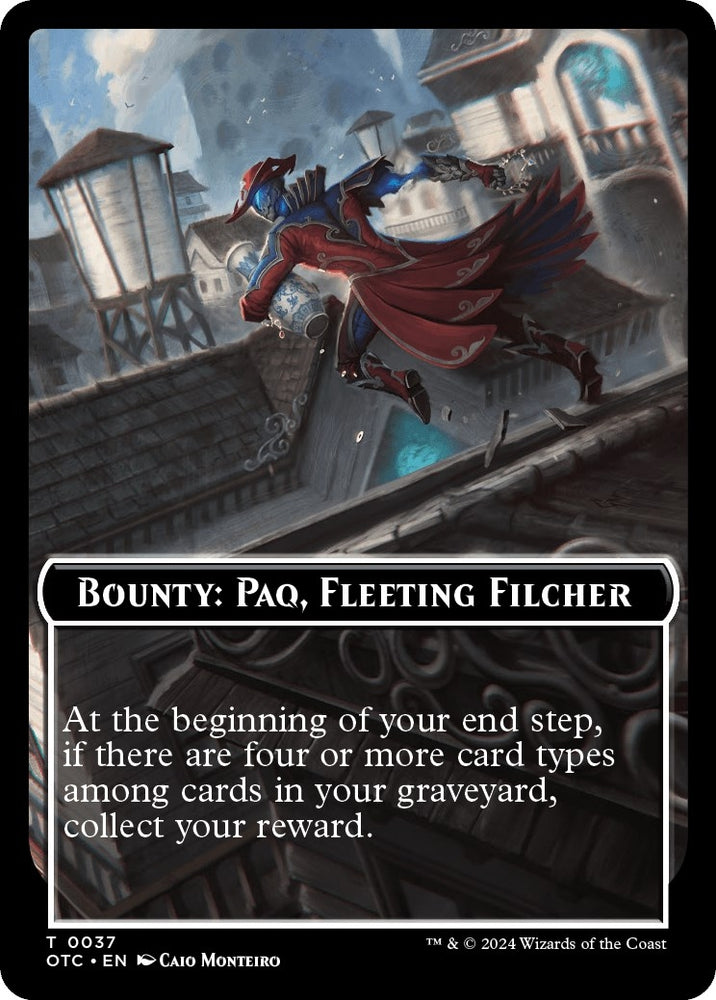 Image for Bounty: Paq, Fleeting Filcher // Bounty Rules Double-Sided Token (37) [Commander: Outlaws of Thunder Junction]
