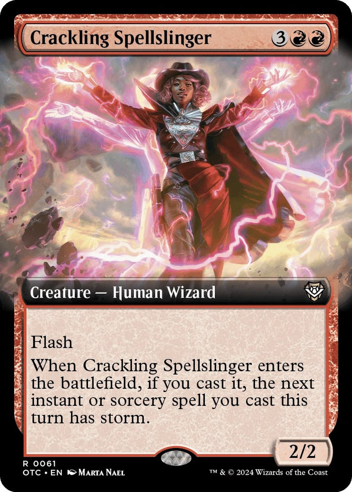 Image for Crackling Spellslinger (Extended Art) (61) [Commander: Outlaws of Thunder Junction]