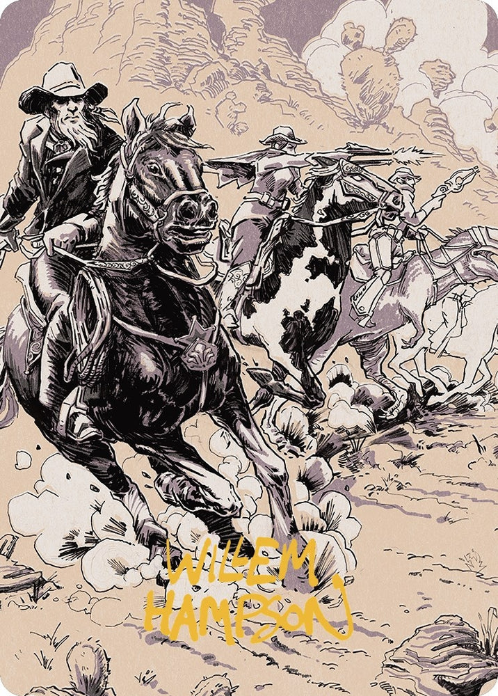 Image for Overwhelming Forces Art Card (Gold-Stamped Signature) (40) [Art Series: Outlaws of Thunder Junction]