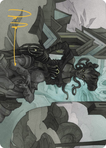 Image for Vraska Joins Up Art Card (Gold-Stamped Signature) (34) [Art Series: Outlaws of Thunder Junction]