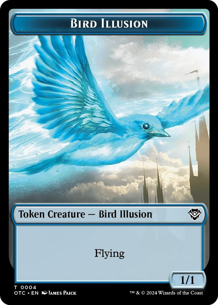 Image for Bird Illusion // Elemental (0014) Double-Sided Token (4 // 14) [Commander: Outlaws of Thunder Junction]