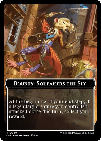 Image for Bounty: Squeakers the Sly // Bounty Rules Double-Sided Token (40) [Commander: Outlaws of Thunder Junction]