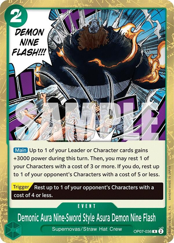 Demonic Aura Nine-Sword Style Asura Demon Nine Flash (OP07-036) (500 Years in the Future)