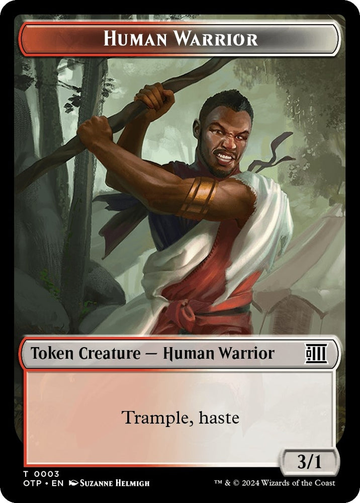 Image for Human Warrior Token (3) [Outlaws of Thunder Junction: Breaking News]