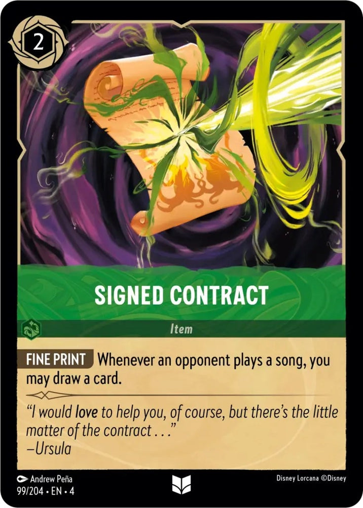 Image for Signed Contract (99/204) - Disney Lorcana
