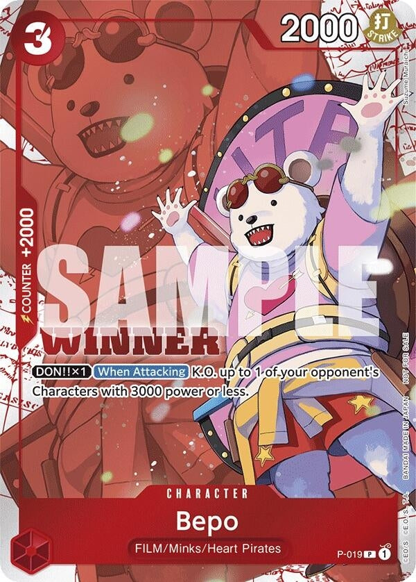 Bepo (Winner Pack Vol. 7) (P-019) (One Piece Promotion Cards)