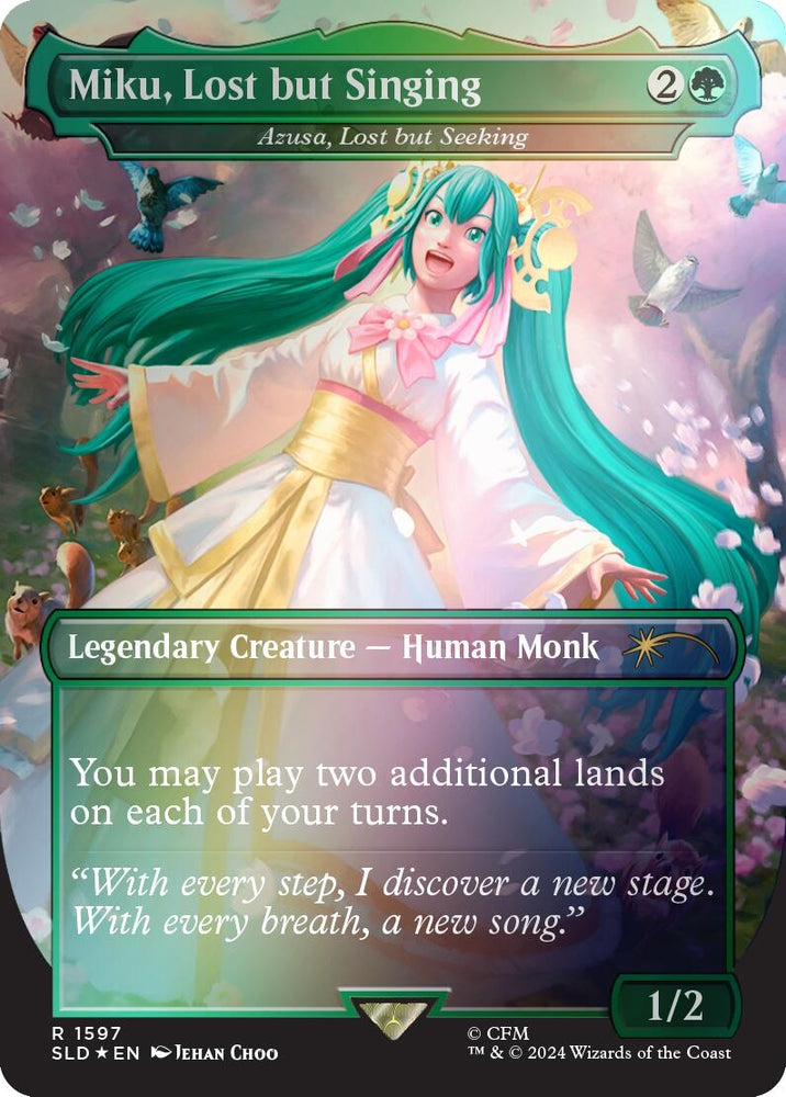 Image for Miku, Lost but Singing - Azusa, Lost but Seeking (Rainbow Foil) (1597) [Secret Lair Drop Series]