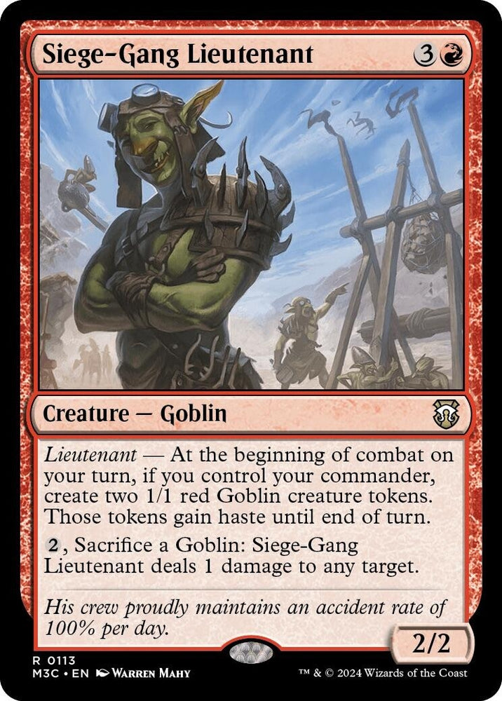 Image for Siege-Gang Lieutenant (113) [Commander: Modern Horizons 3]