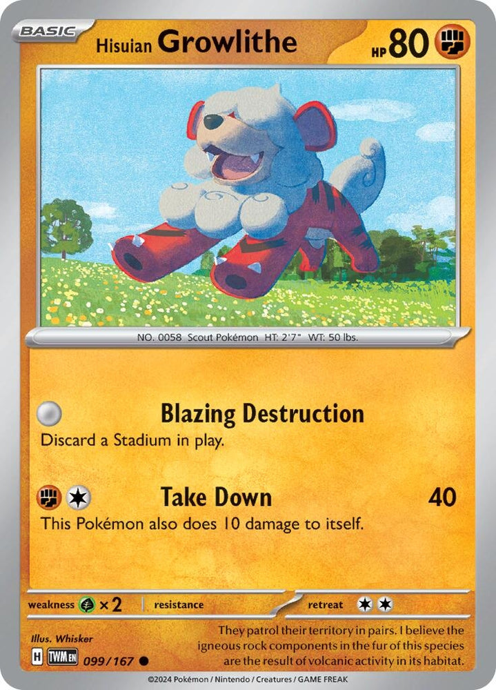 Image for Hisuian Growlithe - 099/167 (099/167) (TWM)