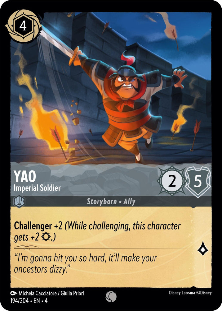 Image for Yao - Imperial Soldier (194/204) - Disney Lorcana