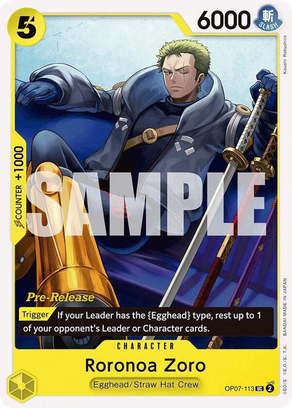 Image for Roronoa Zoro (113) (OP07-113) (OP07 PRE) - One Piece Card Game