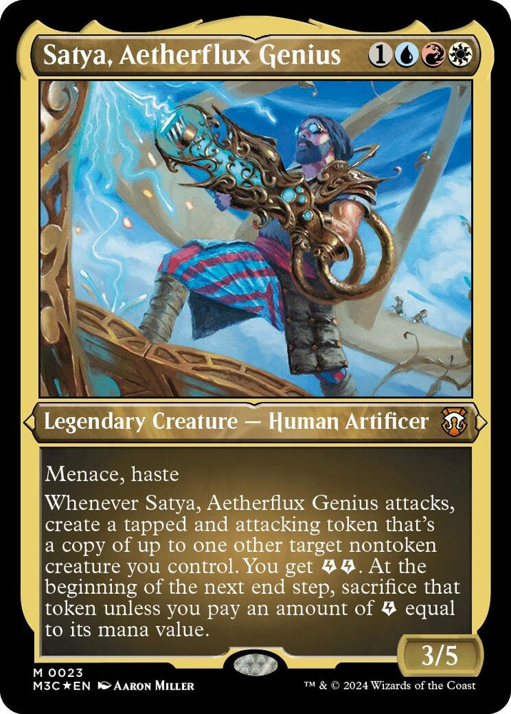 Image for Satya, Aetherflux Genius (Foil Etched) (23) [Commander: Modern Horizons 3]