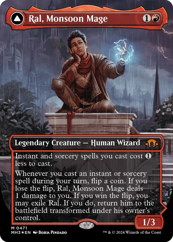 Image for Ral, Monsoon Mage (Borderless) (Textured Foil) (471) [Modern Horizons 3]