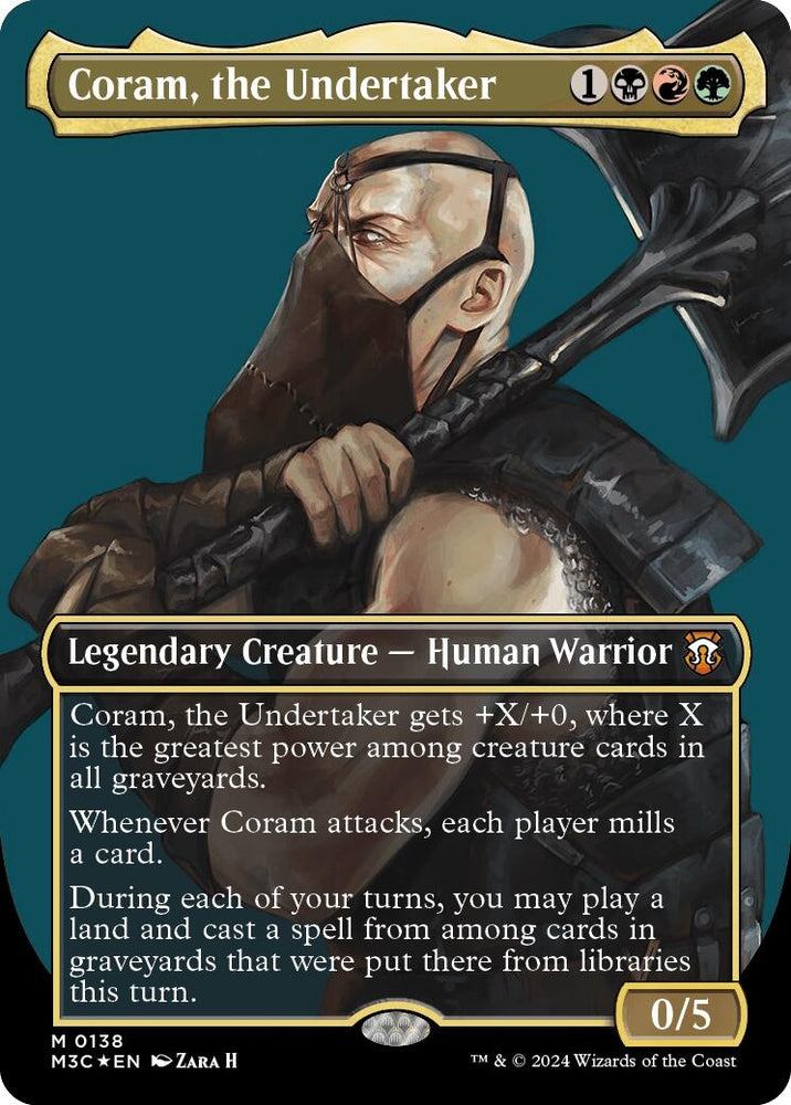 Image for Coram, the Undertaker (Borderless) (Ripple Foil) (138) [Commander: Modern Horizons 3]