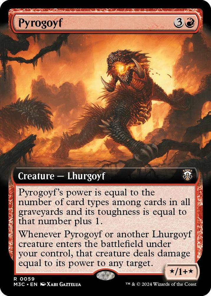 Image for Pyrogoyf (Extended Art) (Ripple Foil) (59) [Commander: Modern Horizons 3]