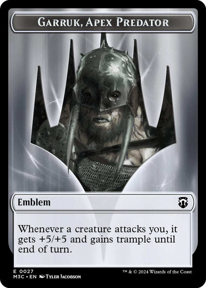 Image for Emblem - Garruk, Apex Predator // Saproling Double-Sided Token (27 // 21) [Commander: Modern Horizons 3]