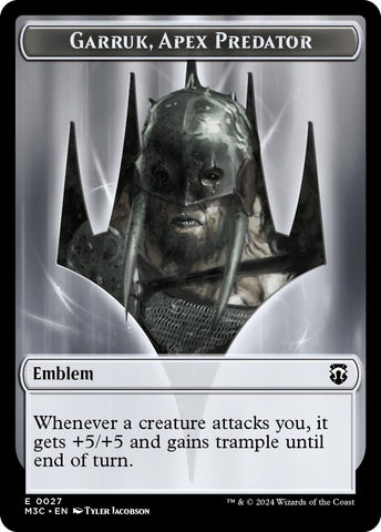 Image for Emblem - Garruk, Apex Predator // Saproling Double-Sided Token (27 // 21) [Commander: Modern Horizons 3]