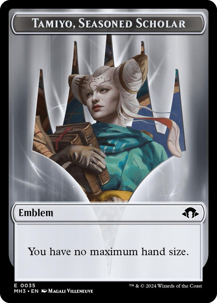 Image for Emblem - Tamiyo, Seasoned Scholar // Energy Reserve Double-Sided Token (35 // 36) [Modern Horizons 3]