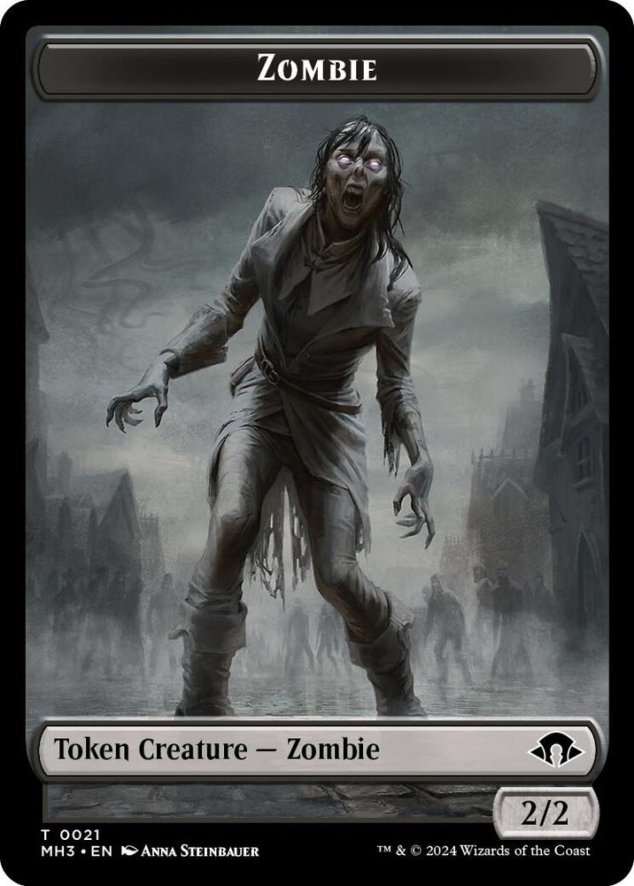 Image for Zombie (Ripple Foil) // Insect (0027) Double-Sided Token (21 // 27) [Modern Horizons 3]