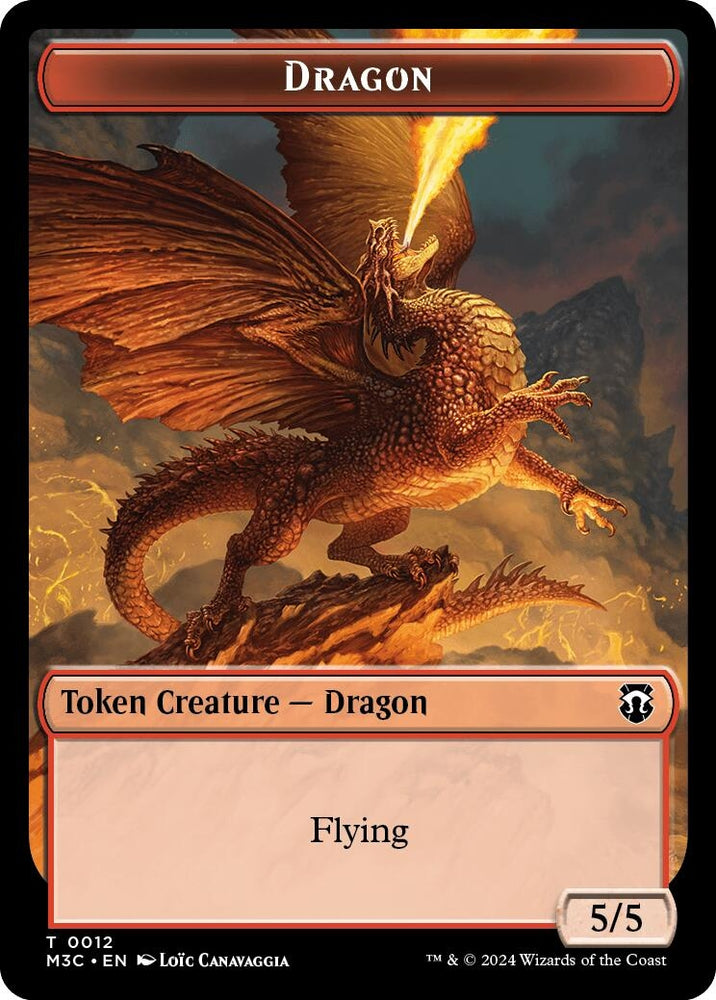 Image for Dragon (Ripple Foil) // Treasure Double-Sided Token (12 // 34) [Commander: Modern Horizons 3]