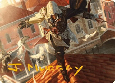 Image for Ezio, Blade of Vengeance Art Card (Gold-Stamped Signature) (19) [Art Series: Universes Beyond: Assassin's Creed]