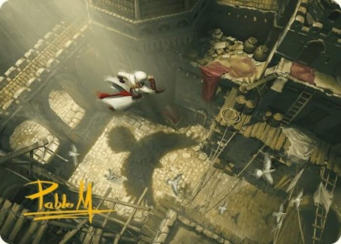 Image for Rooftop Bypass Art Card (Gold-Stamped Signature) (20) [Art Series: Universes Beyond: Assassin's Creed]