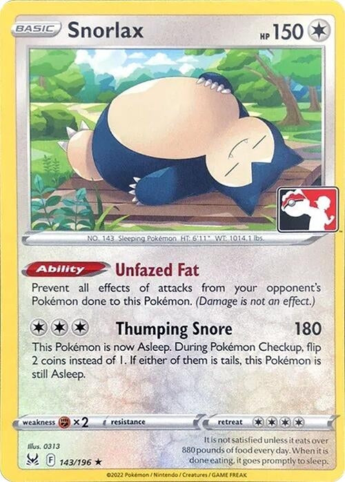 Image for Snorlax (143/196) [Prize Pack Series Cards]