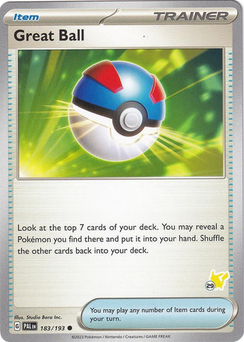 Image for Great Ball - Pikachu 29 (183/193) - Pokemon